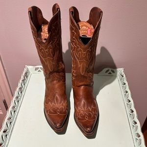 Justin Leather Cowgirl Boots, Size 10